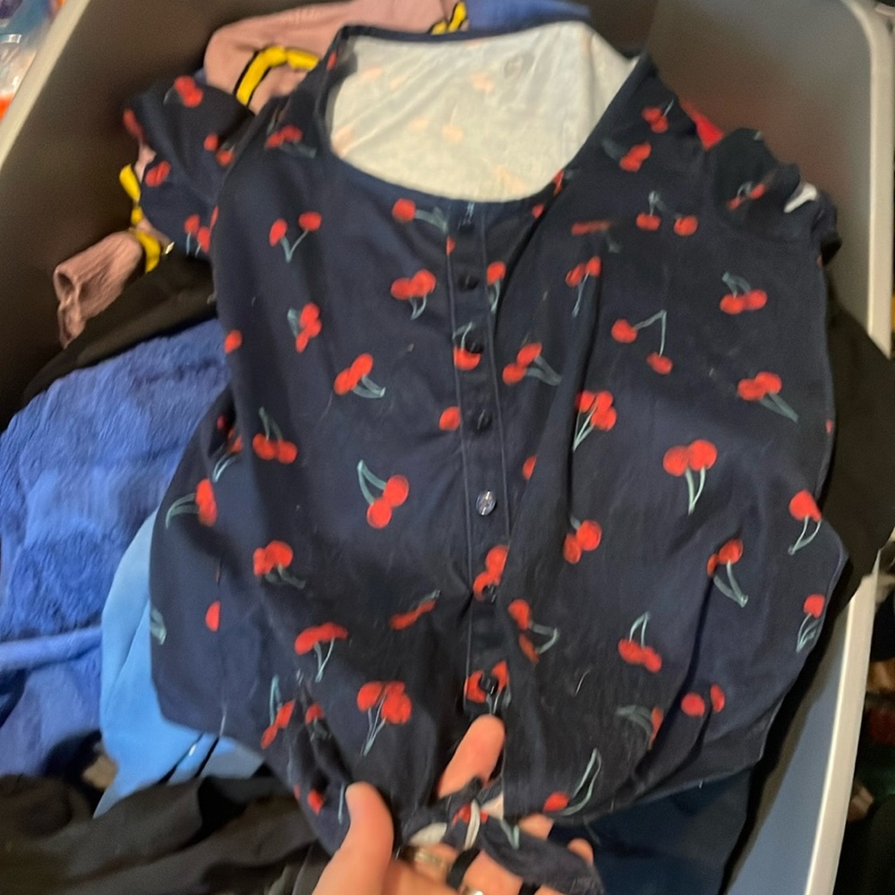 Navy blue cherry shirt